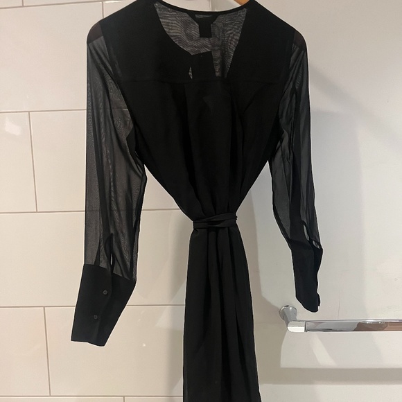 CLUB MONACO Shirttail Belted Black Dress size SMALL - Picture 7 of 7